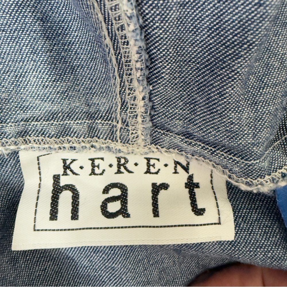 Keren Hart Women’s Denim Jacket Size L – Floral & Stone Accents, Deep Pockets - Picture 10 of 14